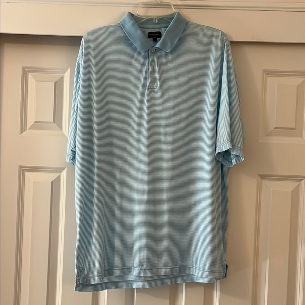 Men’s XL Burberry Golf Blue Polo Shirt Relaxed Fit Cotton